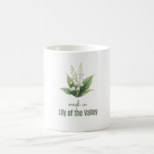 Tasse aquarelle Muguet fleur de naissance de mai
