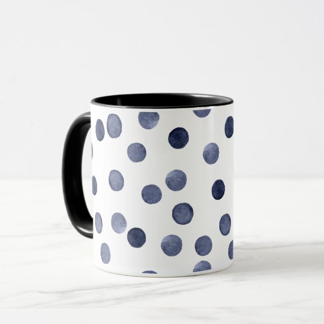 Tasse Aquarelle . Point bleu (Devant gauche)