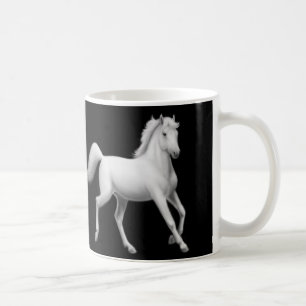 Tasse Arabe blanche de chevaux