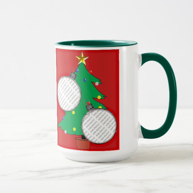 Tasse Arbre de Noël avec vos photos (Droite)