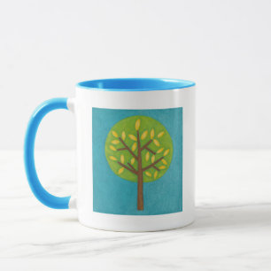 Tasse Arbre vert avec le feuille jaune de Chariklia