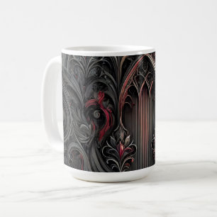 Tasse Arches Gothiques – Élégance Noire et Rouge