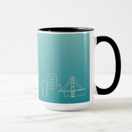 Tasse argentée de sonnerie d'horizon de ville de