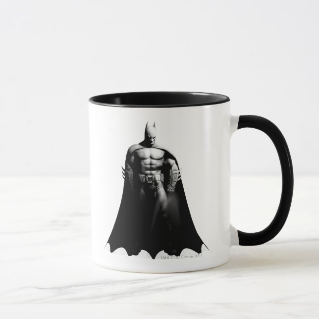 Tasse Arkham | Pose large noir et blanc Batman (Droite)