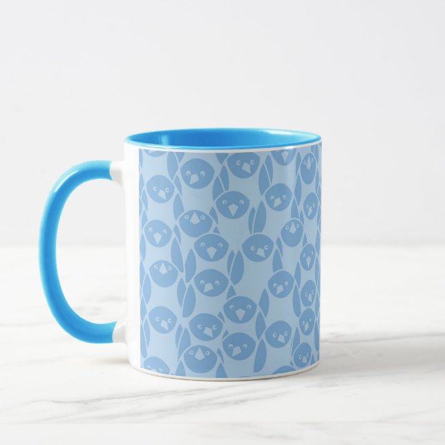 Tasse Arrière - plan bleu de motif de pingouins (Gauche)