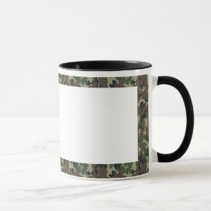 Tasse Arrière - plan Camouflage de forêt militaire blanc