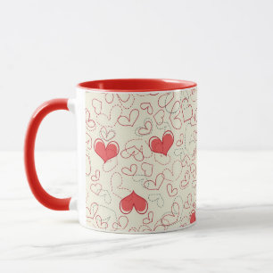Tasse Arrière - plan mignon de coeurs