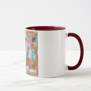 Tasse Art abstrait de coeur imprudent peignant le bleu