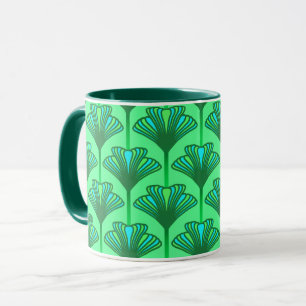 Tasse Art Déco Lily, Jade Green et Turquoise
