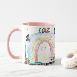 Tasse Art Enfant Arc en ciel Dessin papillon ciel Imprim