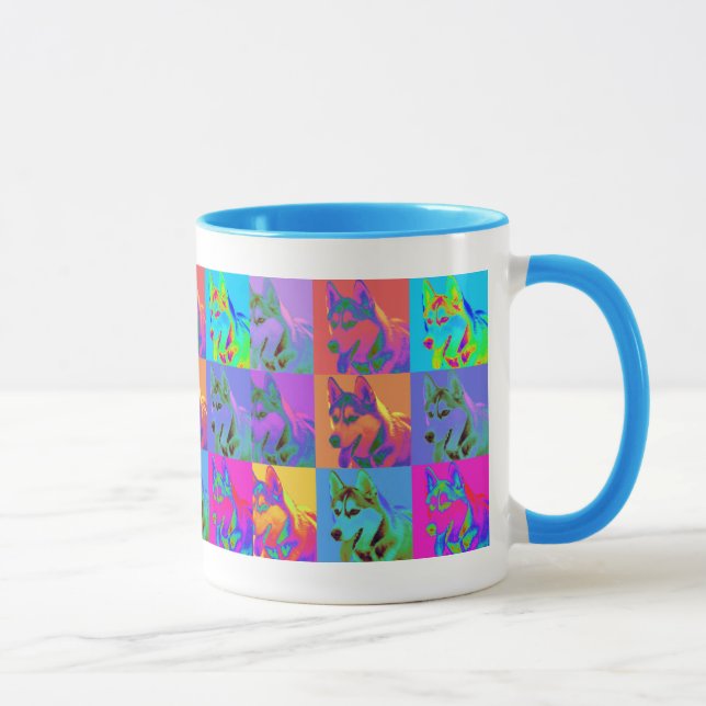 Tasse Art op - chien de traîneau sibérien (Droite)