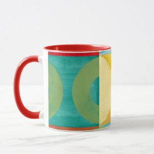 Tasse Art Pop brillant avec cercles et Carré