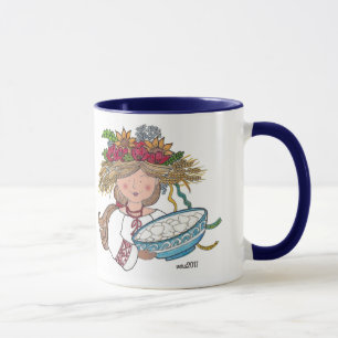 Tasse Art populaire d'Ukrainien de fille de Perogie