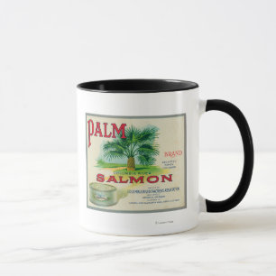 Tasse Astoria, Oregon - Palm Saumon Étiquette Coque