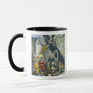 Tasse Astronomes regardant par un télescope, détail