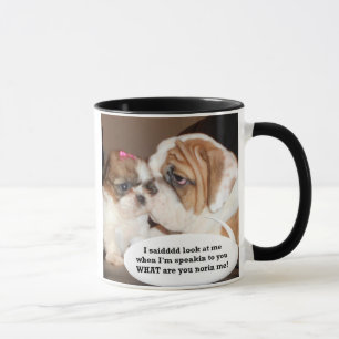 Tasse Attention anglaise de bouledogue !