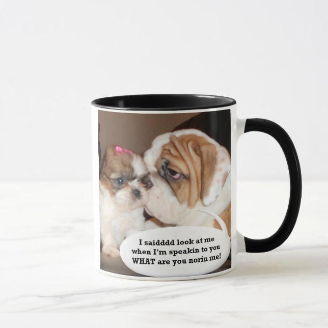 Tasse Attention anglaise de bouledogue ! (Droite)