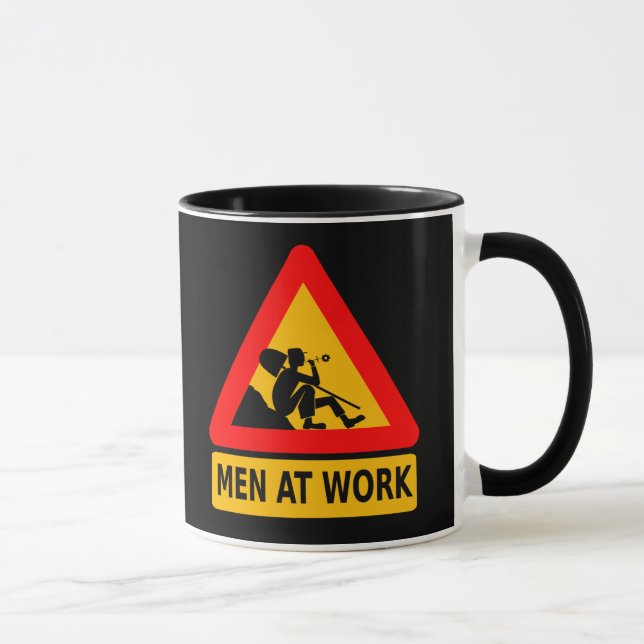 Tasse Attention : Les hommes au travail (Droite)