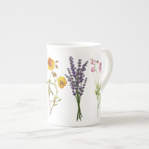 Tasse aus Bone China - Wildblumen