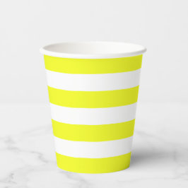 Tasse aus gelbem und weißem Streifen Pappbecher