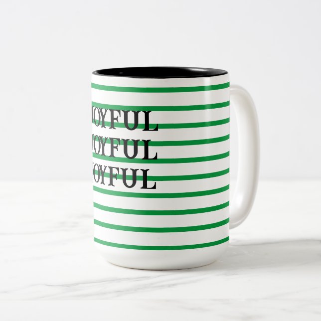 Tasse aus Grün und Weiß (VorderseiteRechts)