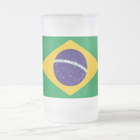 Tasse aus mattiertem Glas mit brasilianischer Flag
