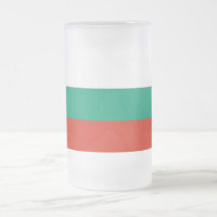 Tasse aus mattiertem Glas mit bulgarischer Flagge