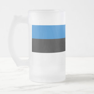 Tasse aus mattiertem Glas mit der Flagge Estlands