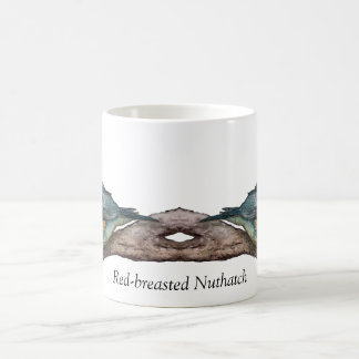 Tasse aus Rot-Brest-Nuthatch-Weißer Kaffee