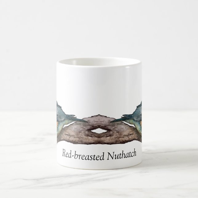 Tasse aus Rot-Brest-Nuthatch-Weißer Kaffee (Mittel)