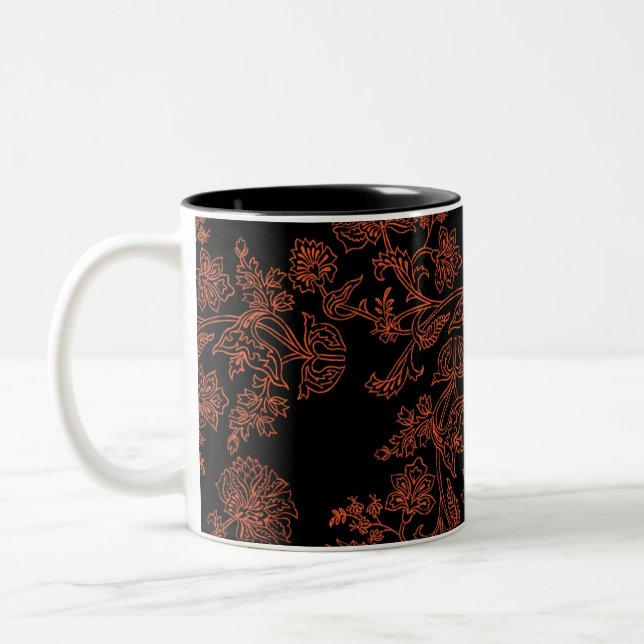 Tasse aus schwarzem und braunem Muster (Links)