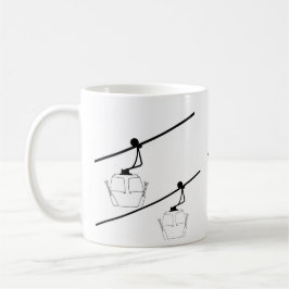 Tasse aus schwarzem und weißem Gondeln