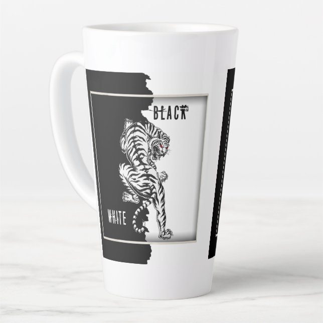 Tasse aus schwarzem und weißem Tiger (Linke Ecke)