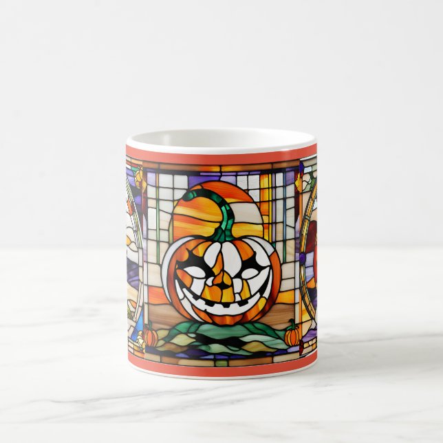 Tasse aus verkettetem Glas Halloween Pumpkin (Mittel)