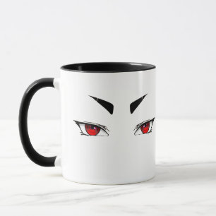 Tasse aux Yeux d'Anime Rouges Minimalistes