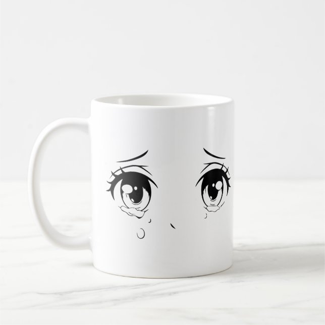 Tasse aux Yeux de Dessin Animé en Larmes – Design  (Gauche)