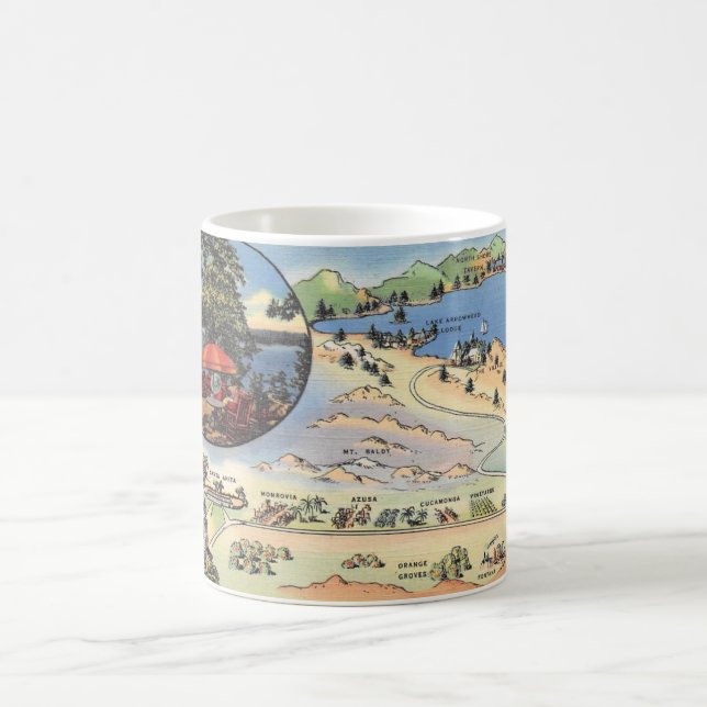 Tasse avec carte de Lake Arrowhead (Centre)