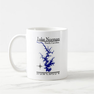 Tasse avec carte détaillée du lac Norman en Caroli