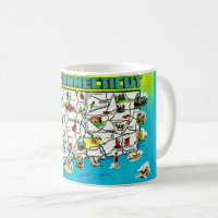 Tasse avec carte postale du Connecticut