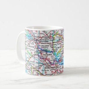 Tasse avec carte routière de Caroline du Sud
