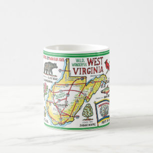 Tasse avec carte vintage colorée de Virginie-Occid