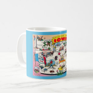 Tasse avec carte vintage de l'État de l'Iowa