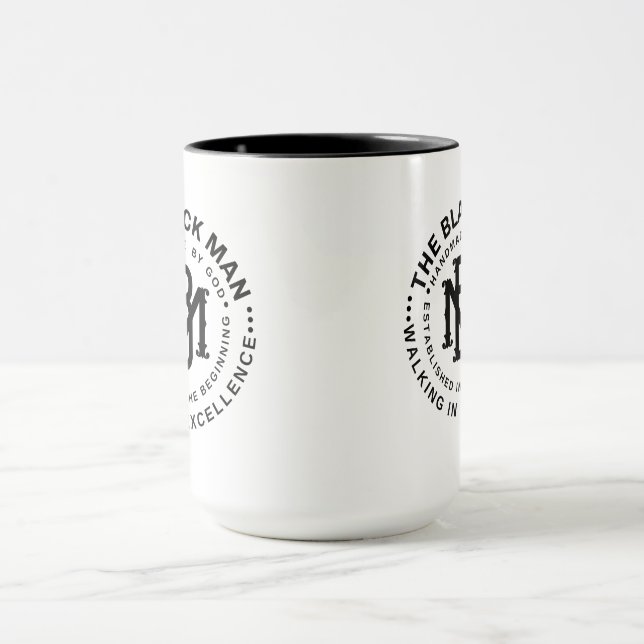Tasse avec citation motivante Emblème de l'Homme N (Centre)