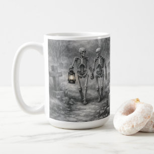 Tasse avec dessin au crayon Scène de cimetière Ens