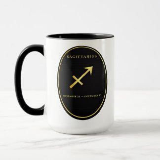Tasse avec emblème ovale doré du zodiaque Sagittai