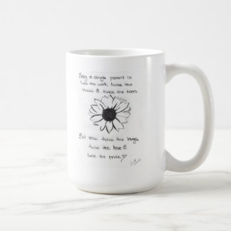 Tasse avec la citation de fleur et de parent