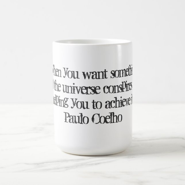 Tasse avec la citation de Paulo Coelho (Centre)