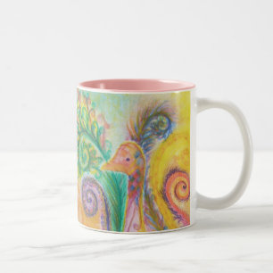 Tasse avec la conception colorée d'oiseau