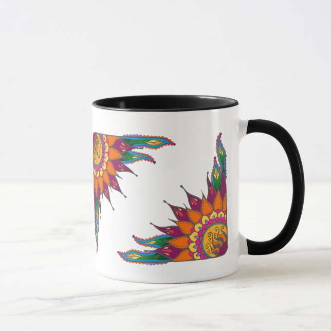 Tasse avec la conception florale (Droite)