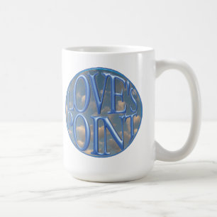 Tasse avec le logo du point de l'amour au-dessus